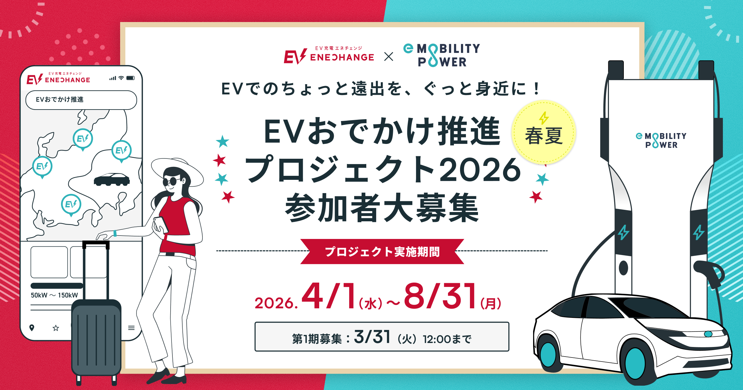 ミライズエネチェンジとe-Mobility Power、「EVおでかけ推進